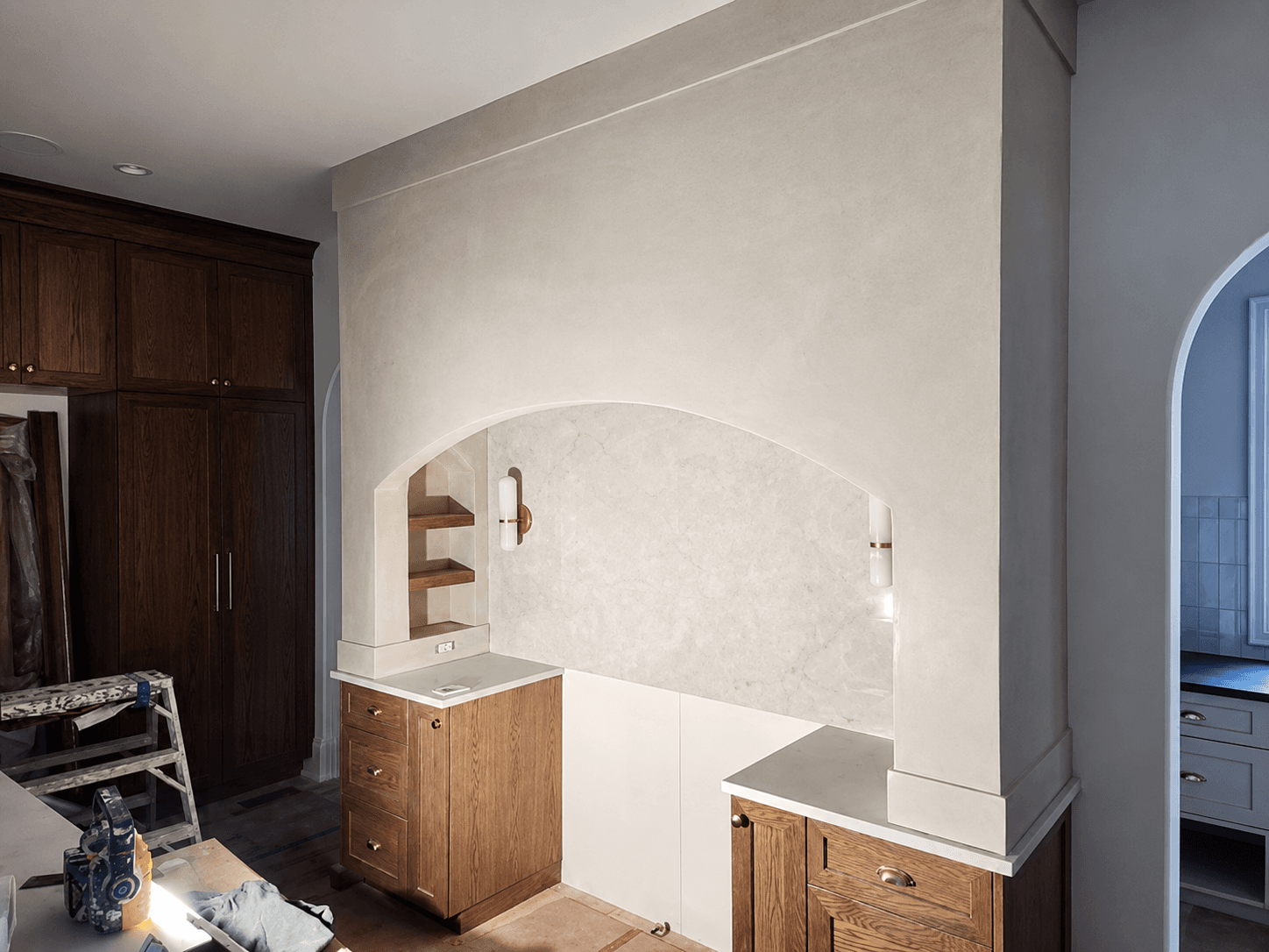 Luxury interior with lime plaster walls