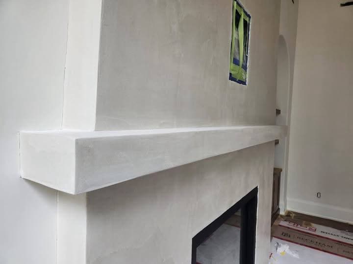 Lime paint wash with organic brushstrokes