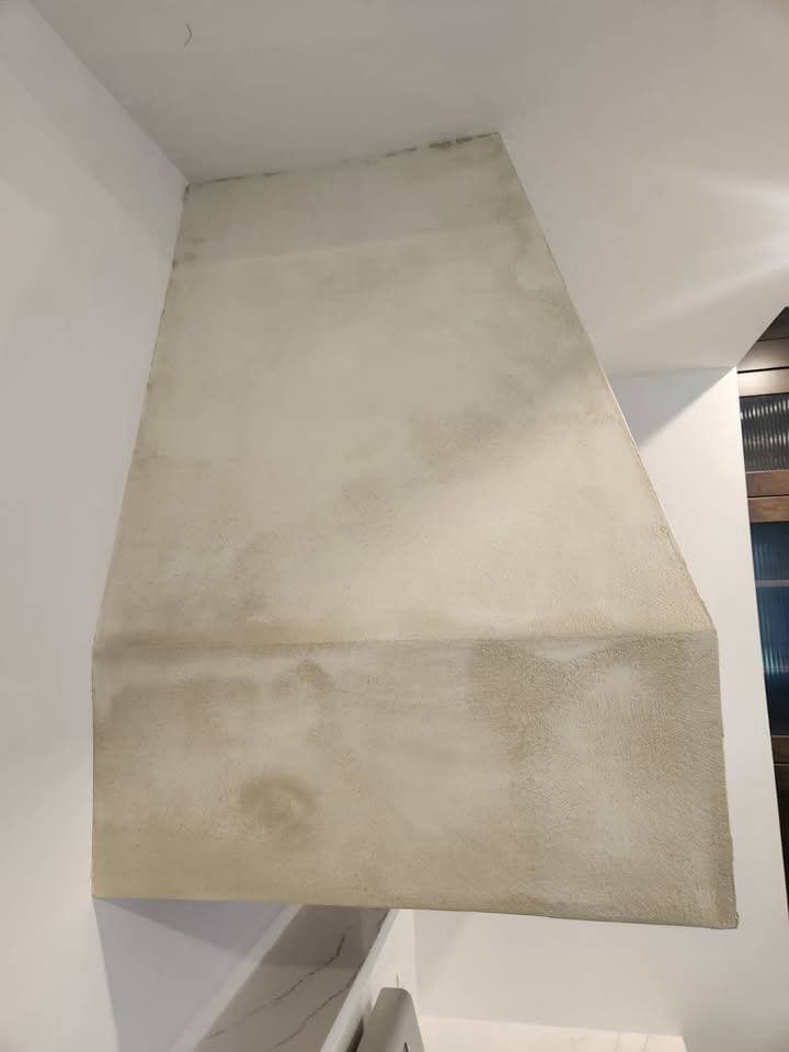 Close up of hand applied plaster texture